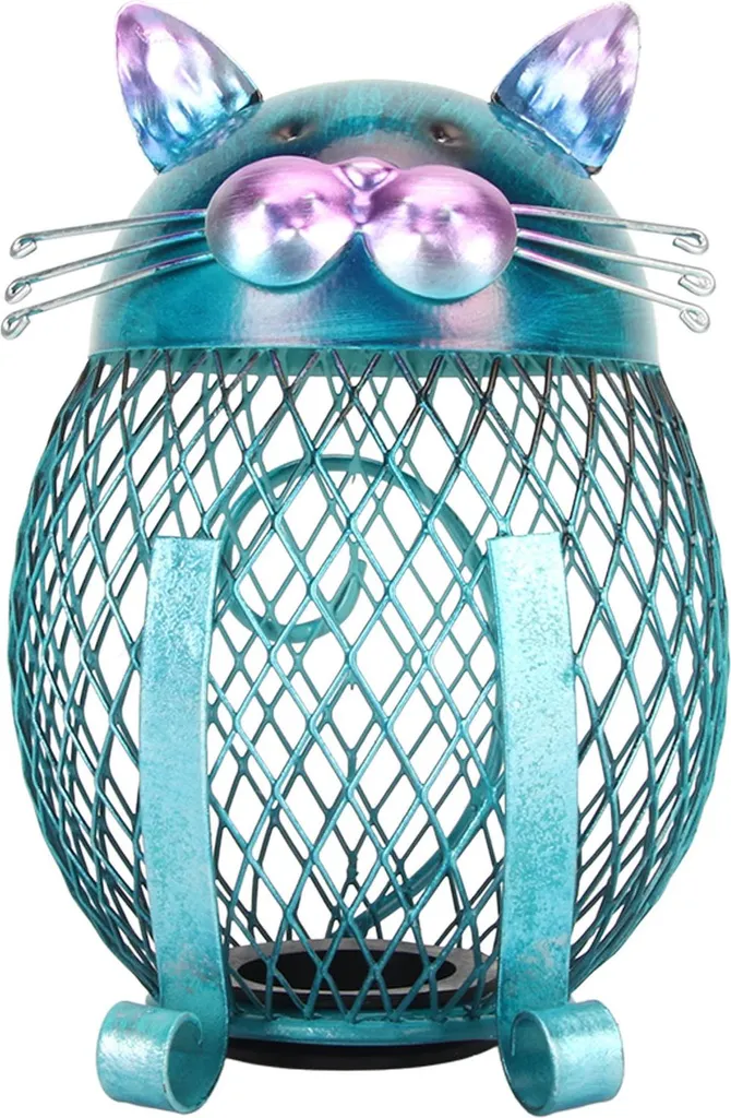 Tirelire chat en métal faite main pour adulte - Modèle vintage décoratif