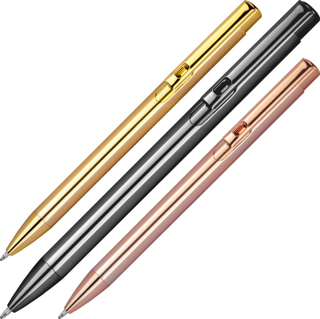 3 Druckkugelschreiber aus Metall / Farbe: je 1x Metallic Produktbild 