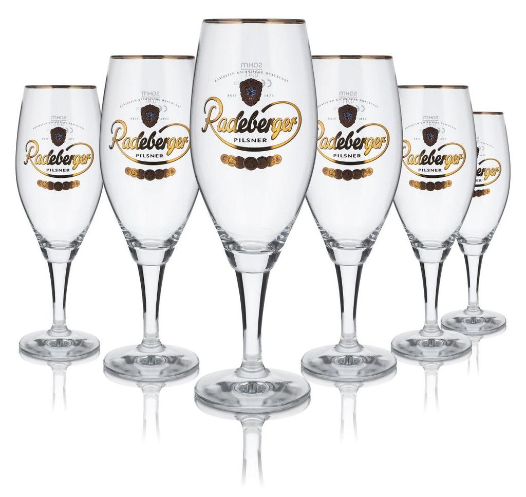 6x Radeberger Glas 0,4l Pilsener Glas Pokalglas Biertulpe Produktbild 