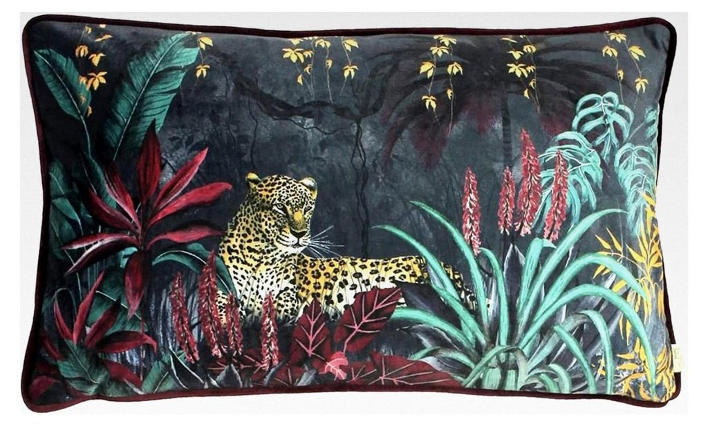 Kissenbezug Zinara – Leoparden-Samt Dschungel Design (Leopard – 30 x 50 cm)