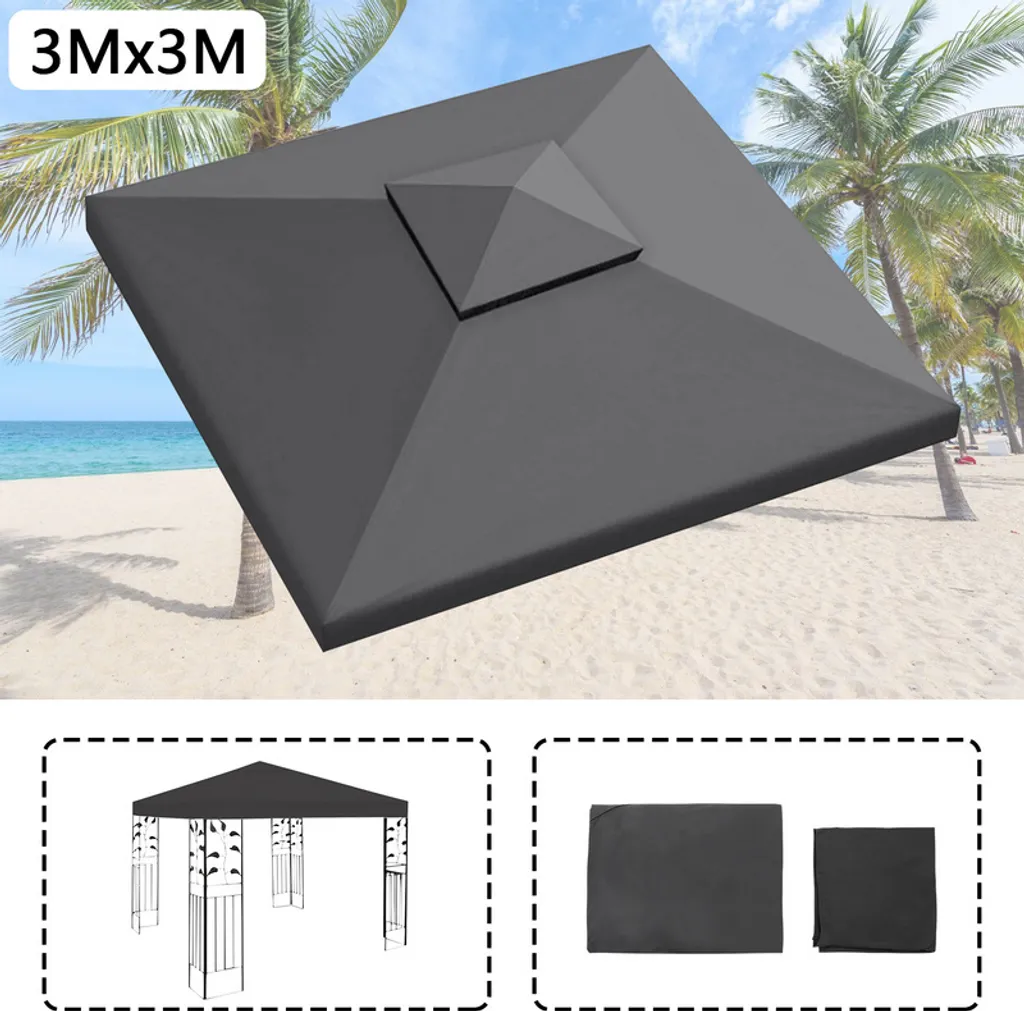 Fiqops Telo Tetto Ricambio 3x3 Gazebo - Alta Resistenza UV e Pioggia