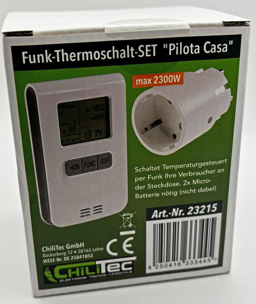 Funk-Thermostat SET 'Pilota Casa' IP20, max. 70m, max. Produktbild 