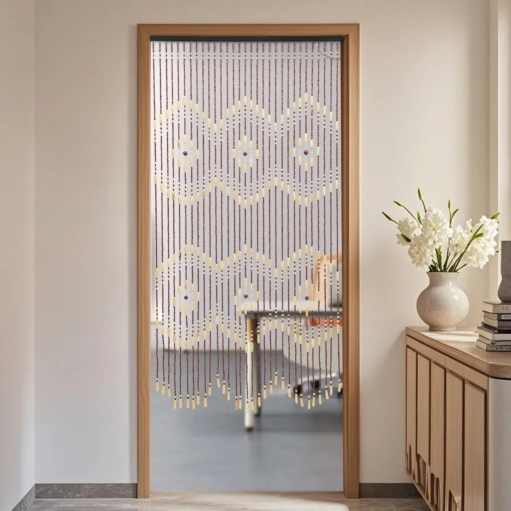 Tenda per porta con perline a zigzag: Stile Boho-Chic e Robusta