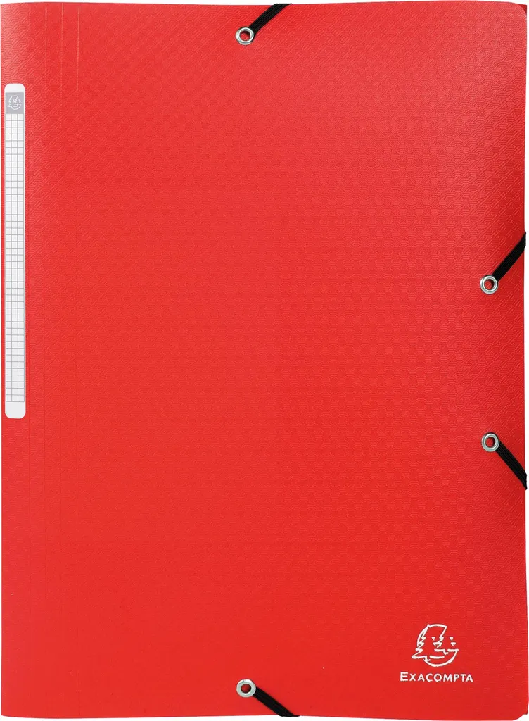 10x Exacompta Opak 55085E Rosso - Cartelle A4 3 Lembi con Elastico