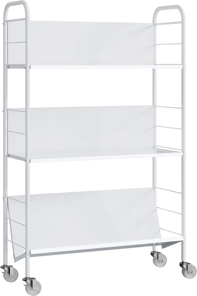Étagère de cuisine mobile 3 niveaux blanche pour petits espaces