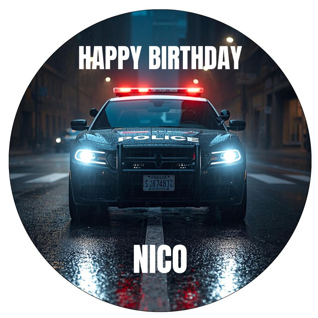 Tortenaufleger essbar individuell Geburtstag Polizei Produktbild 