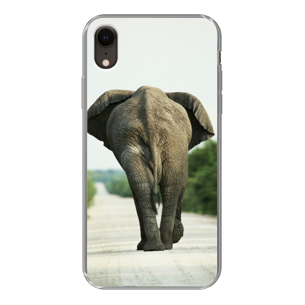 MuchoWow Handyhülle Schutzhülle Hülle für iPhone XR Elefant - Kröte - Tiere - Natur Silikon Softcase Handy Hülle - Schutzdeckel