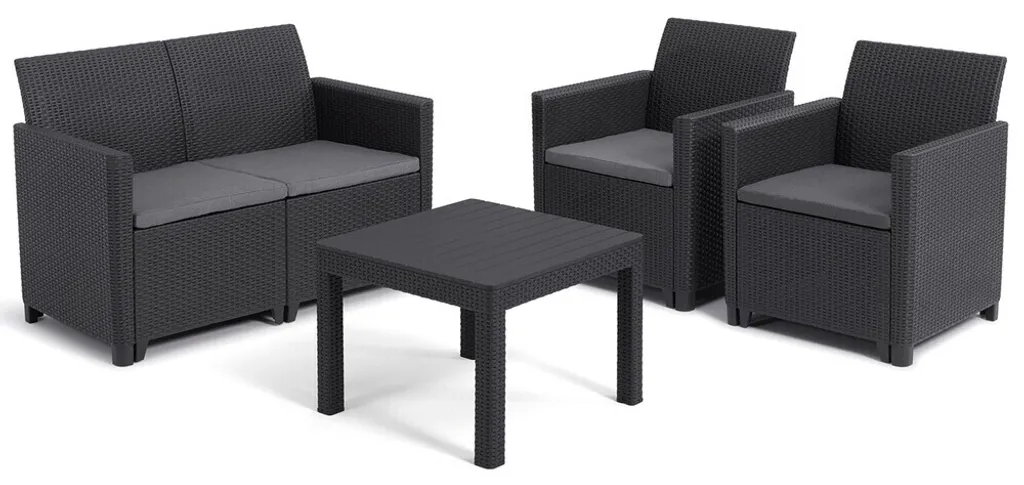Salon de jardin Keter Marie Graphite 252642 sans entretien ni rouille
