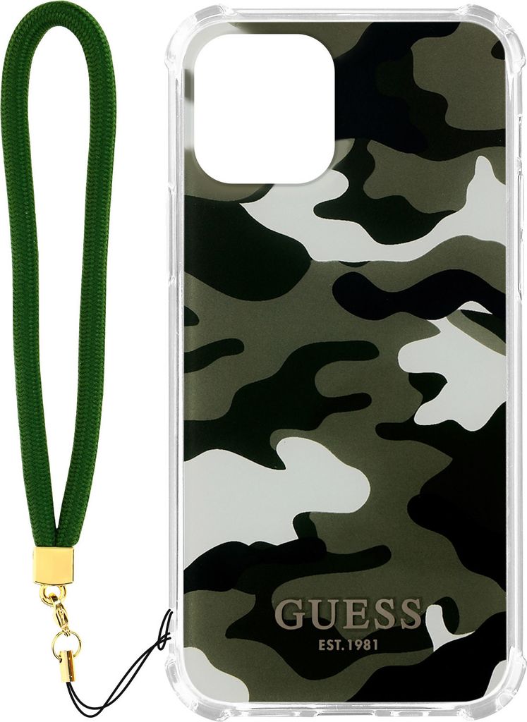 Guess GUHCP12LKSARKA iPhone 12 Pro Max 6,7 grün/khaki Hardcase Camo Collection Handyhülle