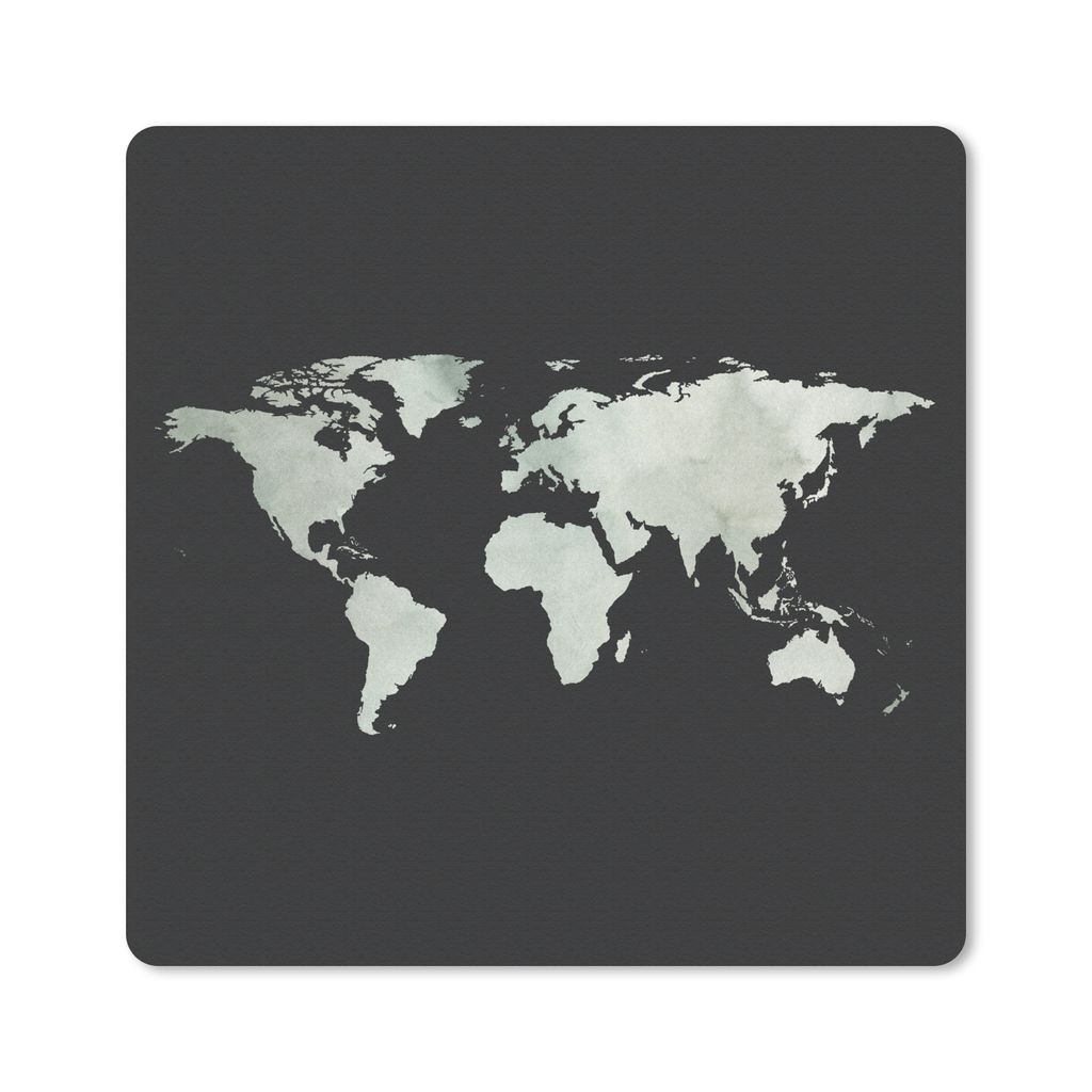 MuchoWow® Mauspad Mousepad Weltkarte - Aquarell - Grau Produktbild 