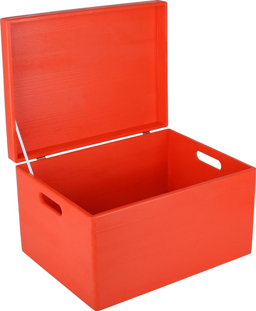 Creative Deco Boite de Rangement en Bois Rouge 40 x 30 x 24 Image du produit 