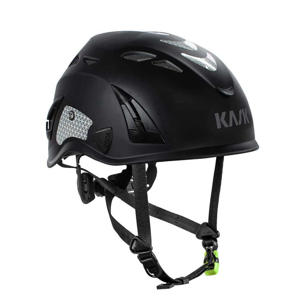 KASK Schutzhelm Superplasma PL HiViz 2.0 Arbeitsschutzhelm, Bergsteigerhelm, Industriekletterhelm - Gr. 51 - 62 cm Universal-einstellbar Farbe:schwarz