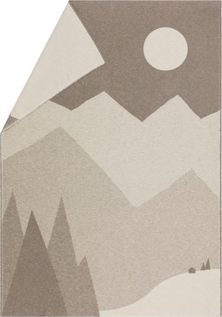 Flanelldecke Berglandschaft Farbe Rauchgrau 140x200cm von David Fussenegger