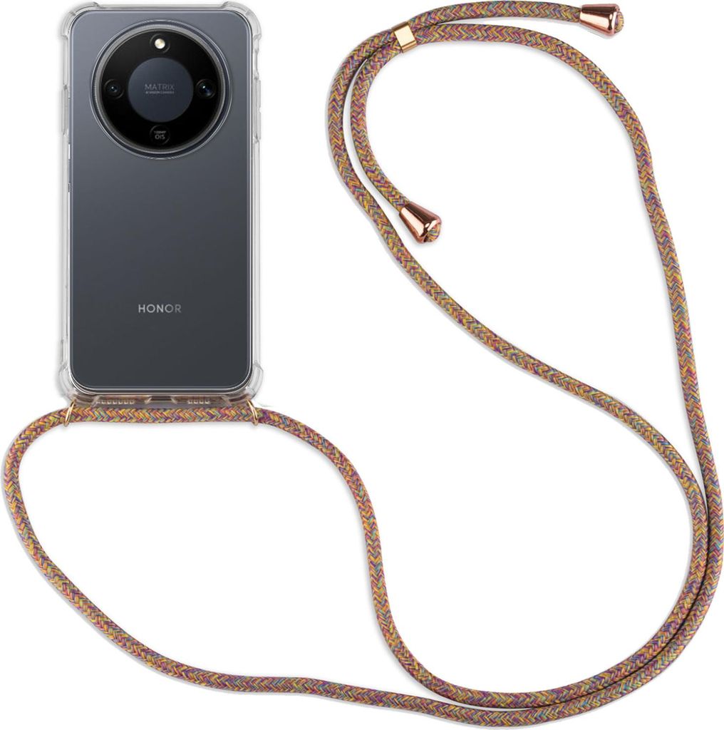 Handykette für Honor Magic 8 Lite Hülle mit Band Case Handyhülle mit Kette in Rainbow