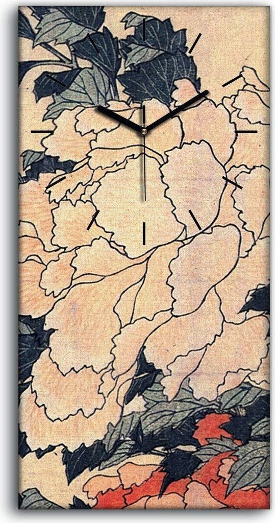 Dekor Leinwand Uhr Wandbilder 30x60 Pfingstrosen und Produktbild 