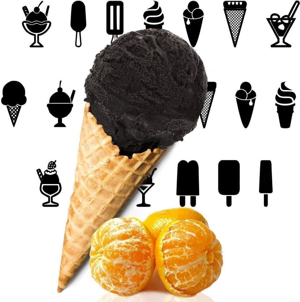 Mandarine Schwarzes Eispulver Vegan Zucker-, laktosefrei 333 g