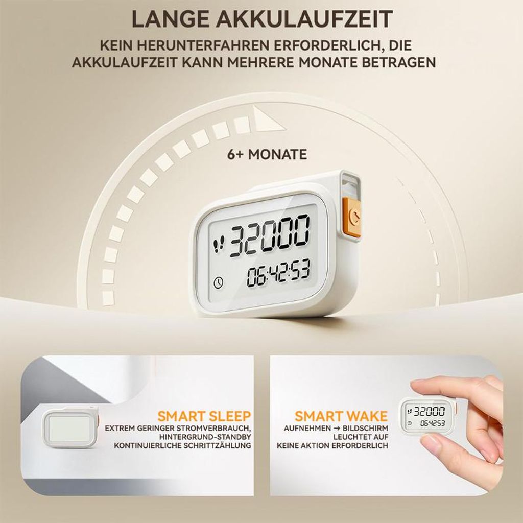 MIUUIPI 3D-Schrittzähler Mit Clip – Kabellos, Ohne App – Genaues Tracking Von Schritten, Kalorien & Distanz – Inkl. Batterie MIUUIPI 3D-Schrittzähler Mit Clip – Kabellos, Ohne App – Genaues Tracking Von Schritten, Kalorien & Distanz – Inkl. Batterie