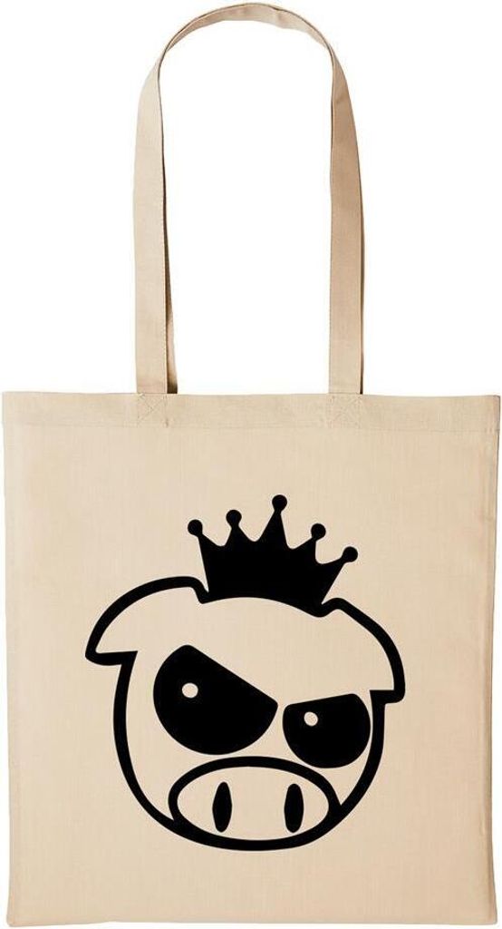 Huuraa Baumwollbeutel Bad King Pig Geschenk Einkaufstasche Natural 10 Liter Baumwolle Bad King Pig Accessoire