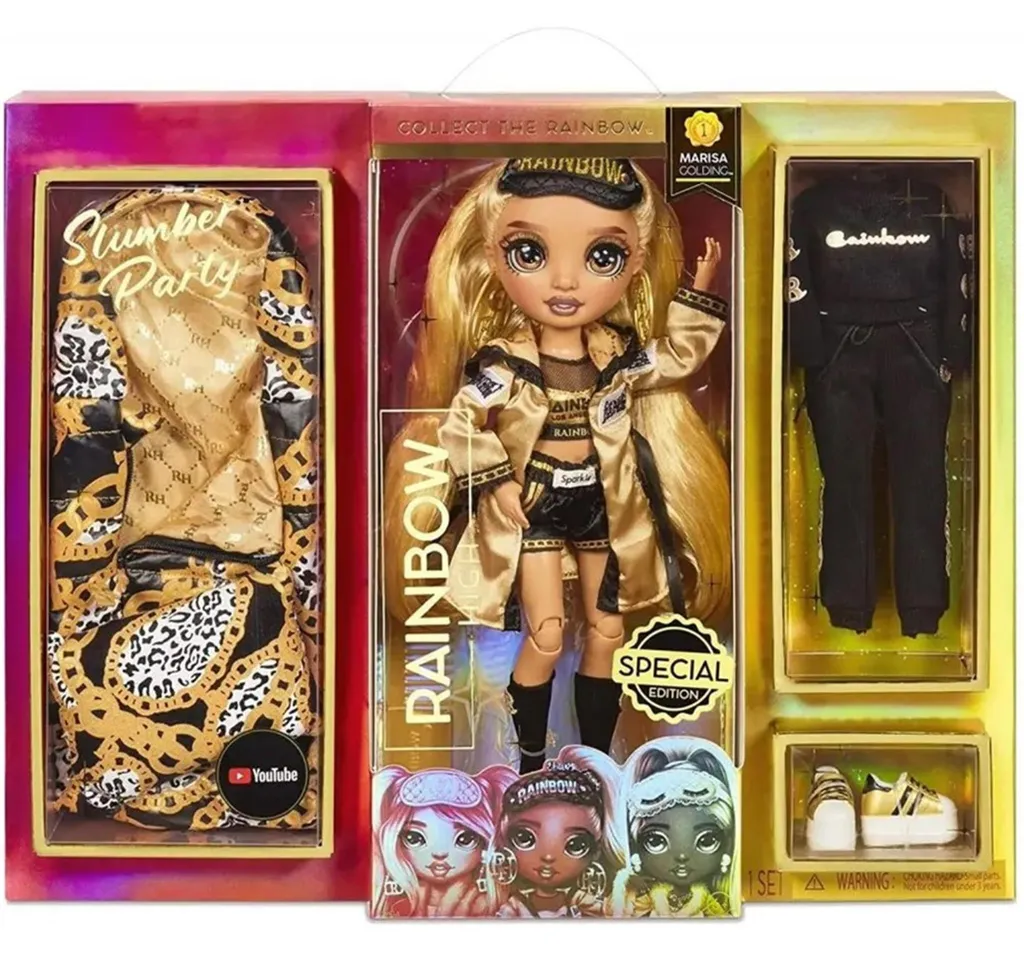 Coffret Cadeau Rainbow High Slumber Party Marisa Golding Complet