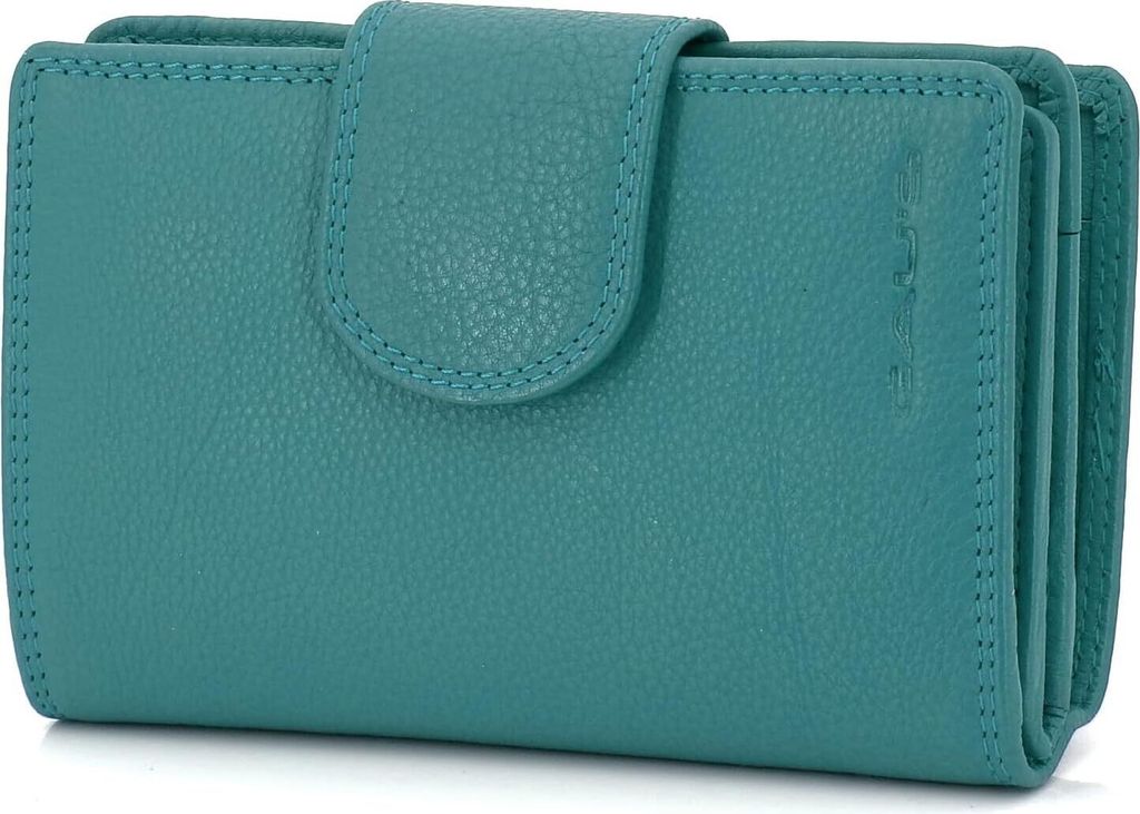 Geldbörse aus echtem Leder für Damen, Frauen Geldbeutel, Portemonnaie RFID (Grün)