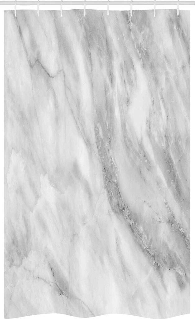 ABAKUHAUS Marmor Schmaler Duschvorhang, Hazy Cracks Shady Kunst, Badezimmer Deko Set aus Stoff mit Haken, 120 x 180 cm, Grau