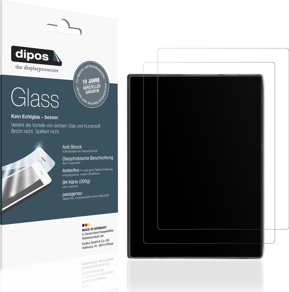 2x Schutzfolie für Weintek cMT2078x matt - Anti-Shock 9H Folie dipos Glass Kunststoffglas