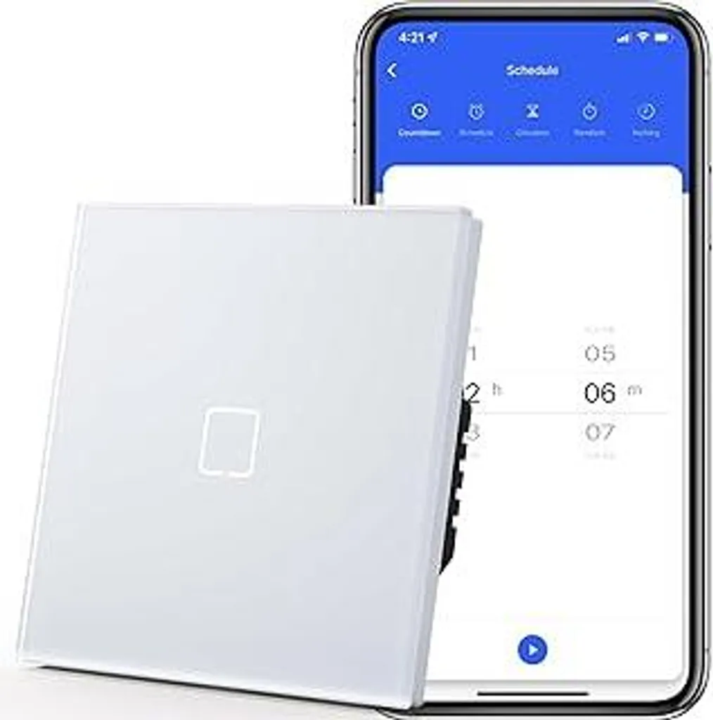 Placca Touch Smart Wi-Fi Vetro Bianco: Domotica Tuya per Alexa