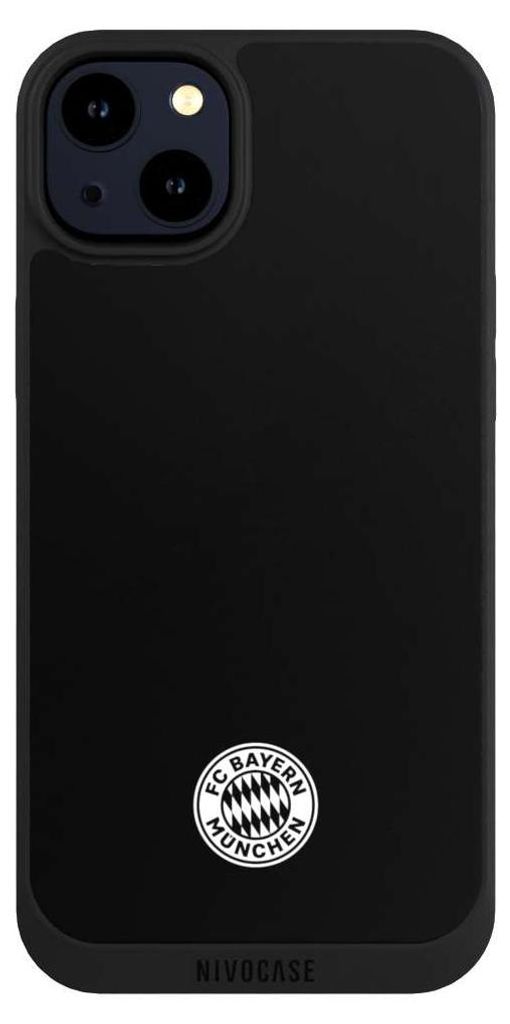 NIVOCASE Handyhülle für Apple iPhone 14 Plus Hülle NIVOpure Case Schwarz FC Bayern München FCB Offizielles Lizenzprodukt