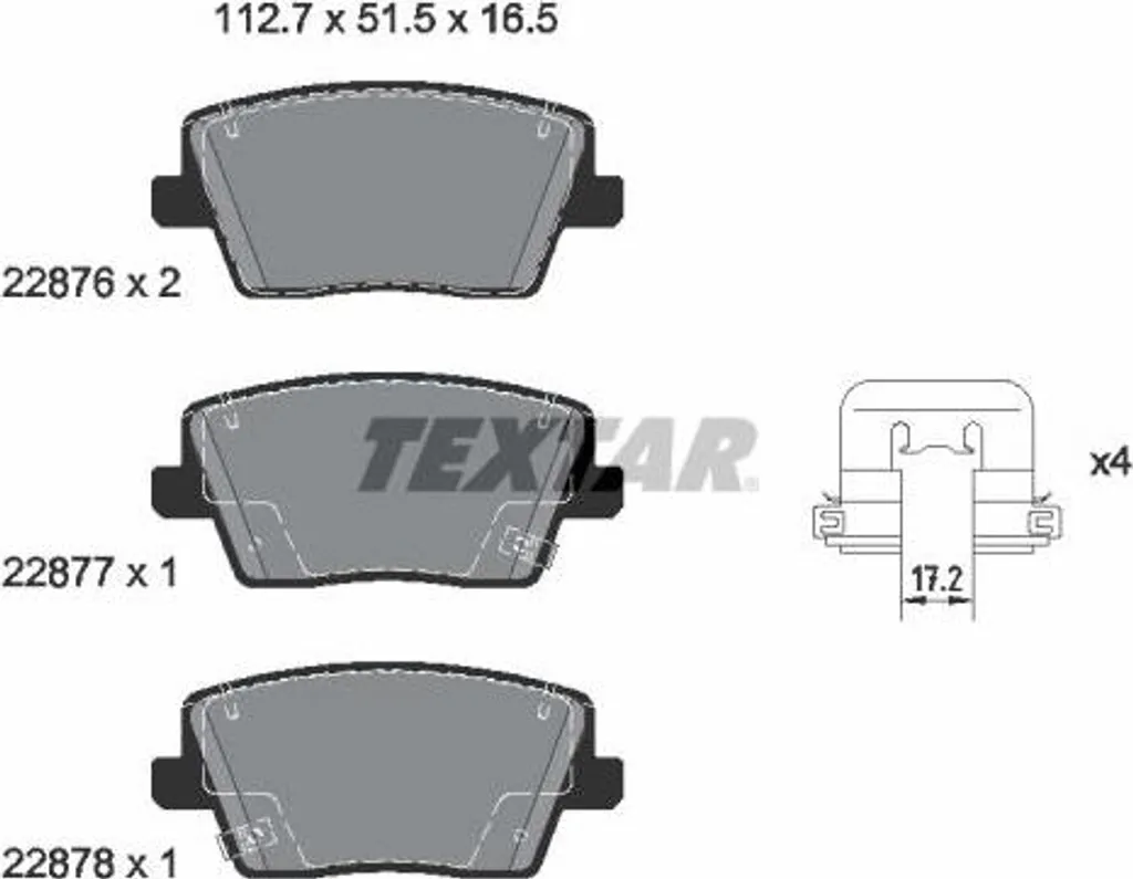 TEXTAR 2287601 Jeu de plaquettes de frein à disque OE 58302S0A50 i30