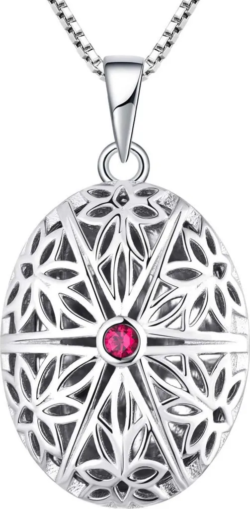 Bijou Femme Argent 925 Pendentif Opale et Rubis pour Soirée et Cérémonie
