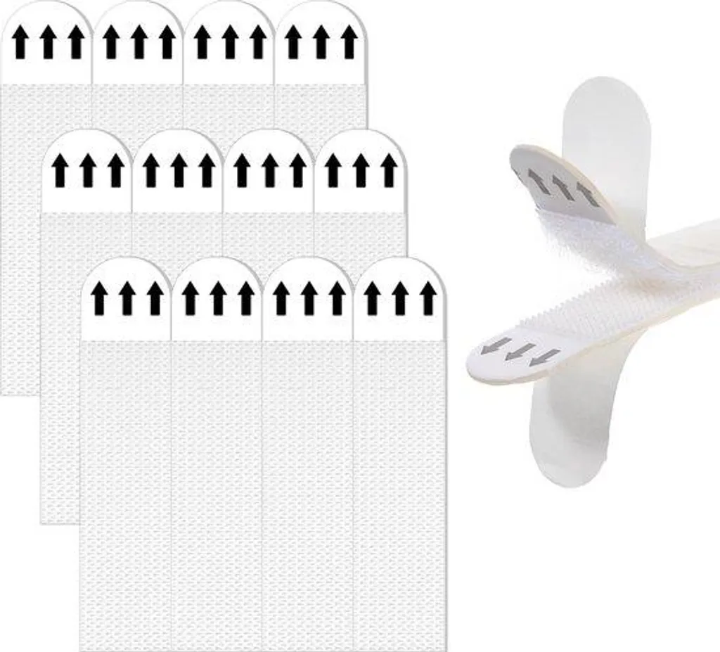 Bandes adhésives ultra-résistantes - 12 paires de fixations blanches