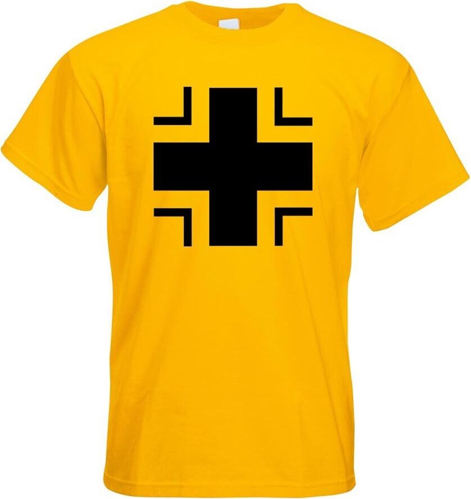 Kiwistar - T-Shirt - gelb - Bundeswehr Kreuz Herren Funshirt Bedruckt Design Sprüche Spruch Motive - mit Motiv Bedruckt - Funshirt Design - Sport ...