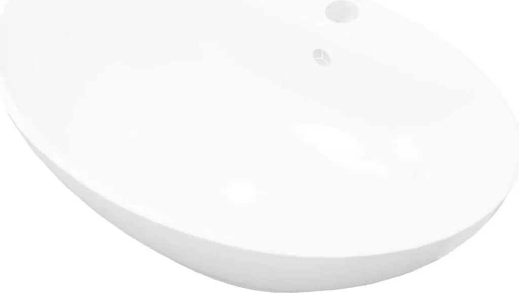 Vasque de luxe pour salle de bain moderne ovale en céramique à poser