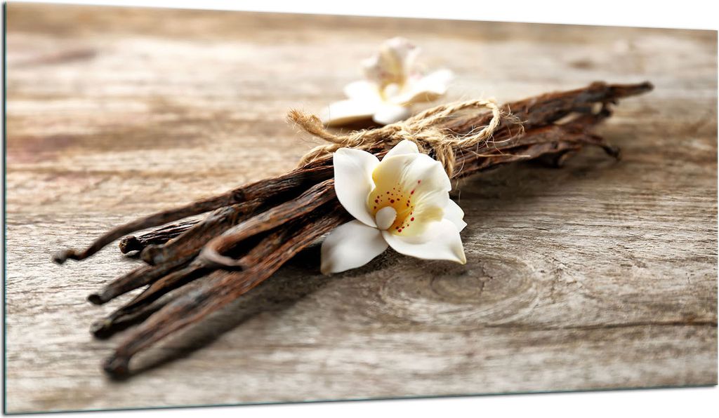 Herdabdeckplatte Glaskeramikkochfeld-Abdeckung Spritzschutz Glas 90x52 Holz Blume
