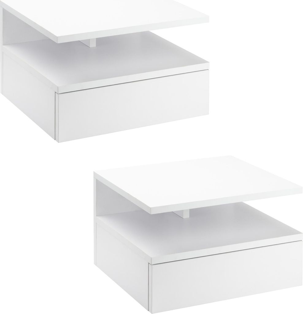 HOMCOM Lot de 2 Tables de Chevet murales - Lot de 2 Tables Image du produit 