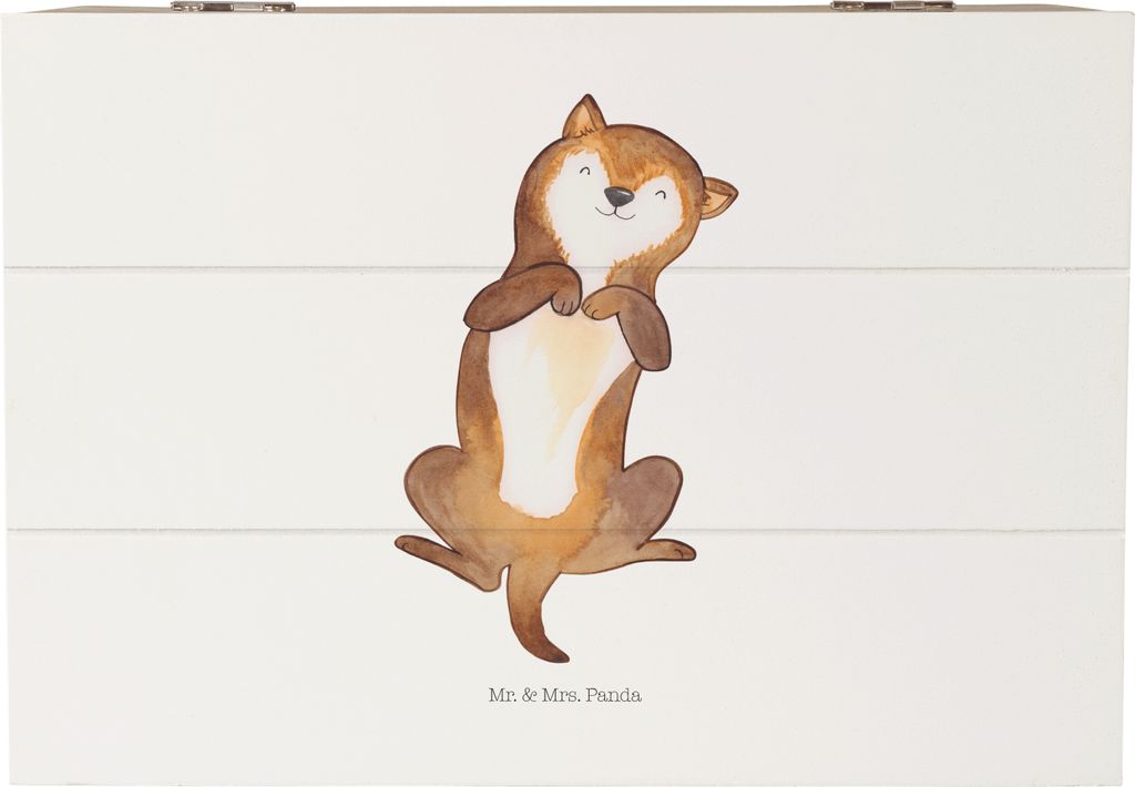 Mr. & Mrs. Panda Kiste Hund Streicheln 22 x 15 cm - Weiß - Geschenk, Wauwau, Süß, Schatulle, Geschenkbox, Bauch, Sprüche, fotobox, Box, Hunde, ...