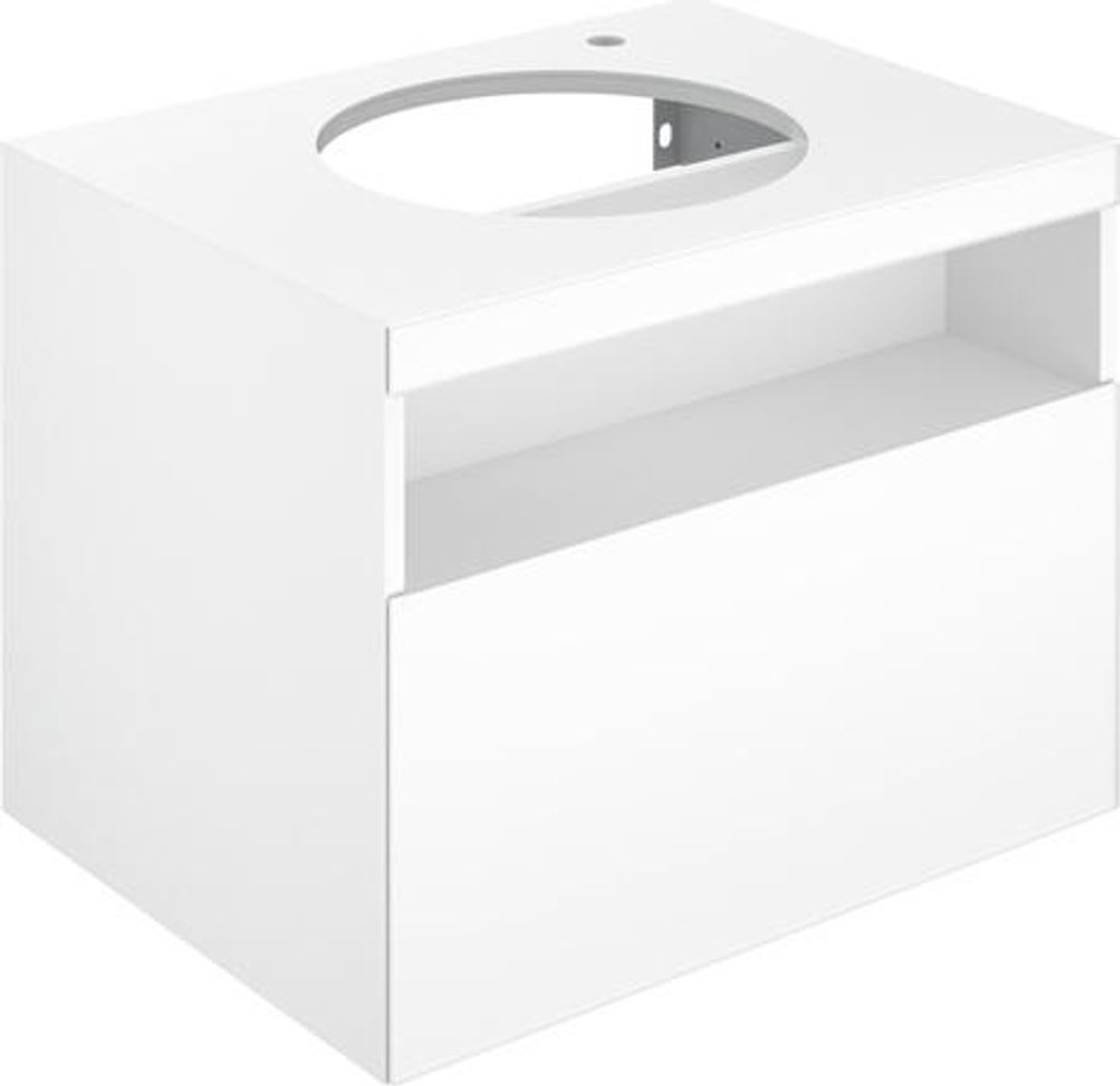 KEUCO STAGELINE Waschtischunterschrank für Aufsatzwaschtische, 1 Frontauszug, 650x550x490mm, 1 Hahnloch rechts, mit LED-Beleuchtung, 32855290100