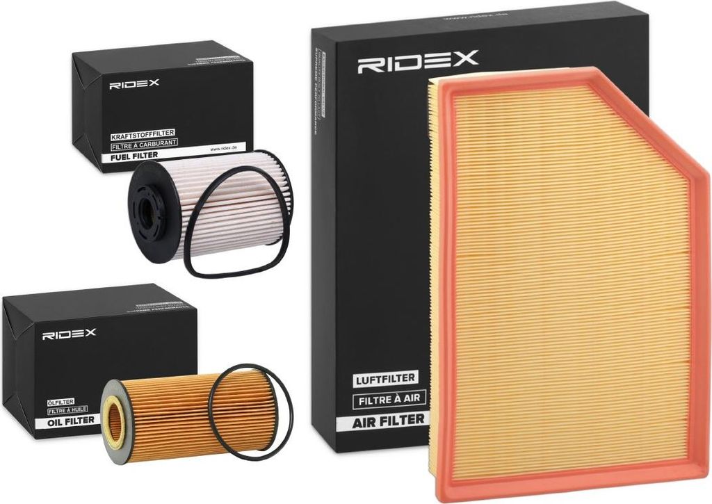 RIDEX Filterset Inspektionspaket Filtersatz für VW Passat Variant (365) für OPEL Tigra TwinTop (X04) für AUDI A4 Avant (8K5, B8) für RENAULT f...