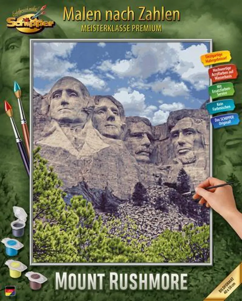 Peinture par Numéros Adulte Mont Rushmore Activité Relaxation