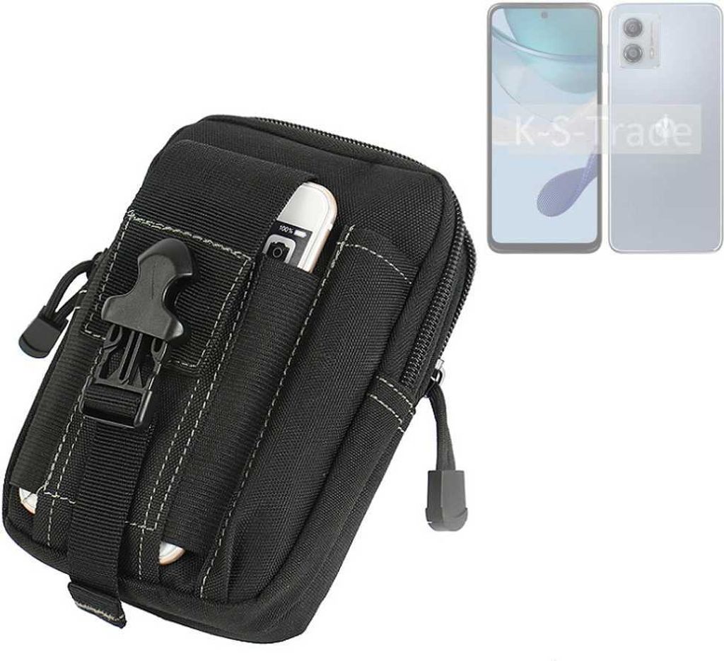 K-S-Trade Gürtel Tasche kompatibel mit Motorola Moto G53y 5G Gürteltasche Holster Schutz Hülle Handy Hülle Smartphone outdoor Handy-Hülle schwarz