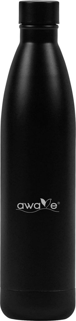 AWAVE Thermo Trinkflasche 750 ml Edelstahl | Schwarz matt