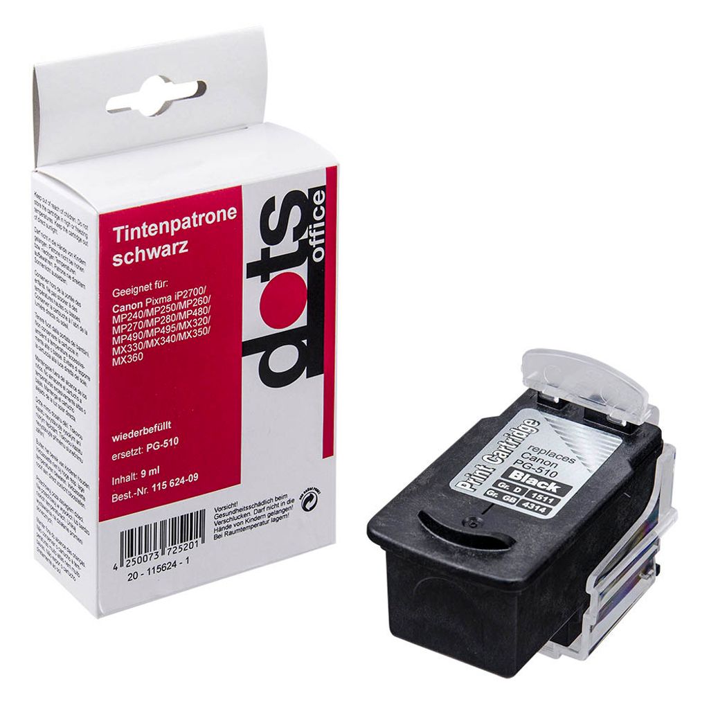 dots schwarz Druckkopf kompatibel zu Canon PG-510