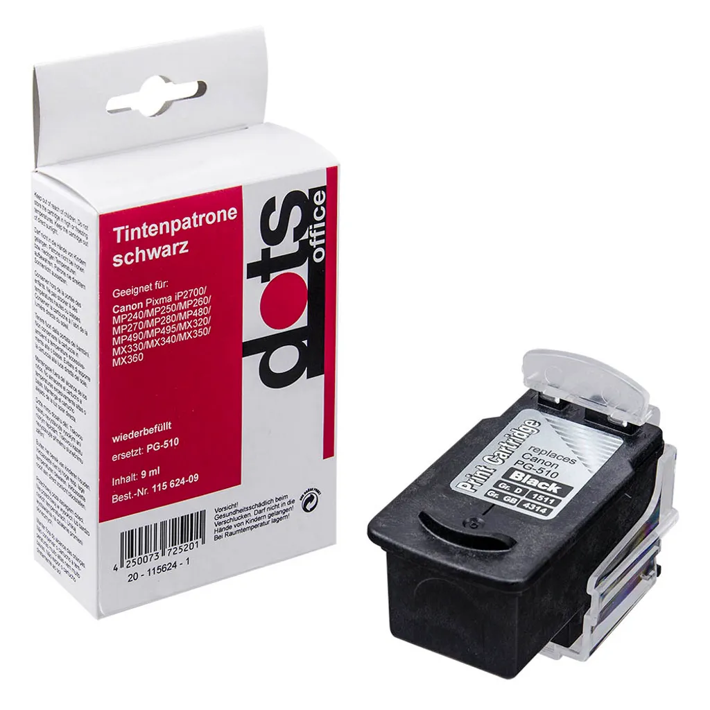 Dots 1511 4001 Tête d'Impression pour Canon PG510 Noir Idéale Bureautique