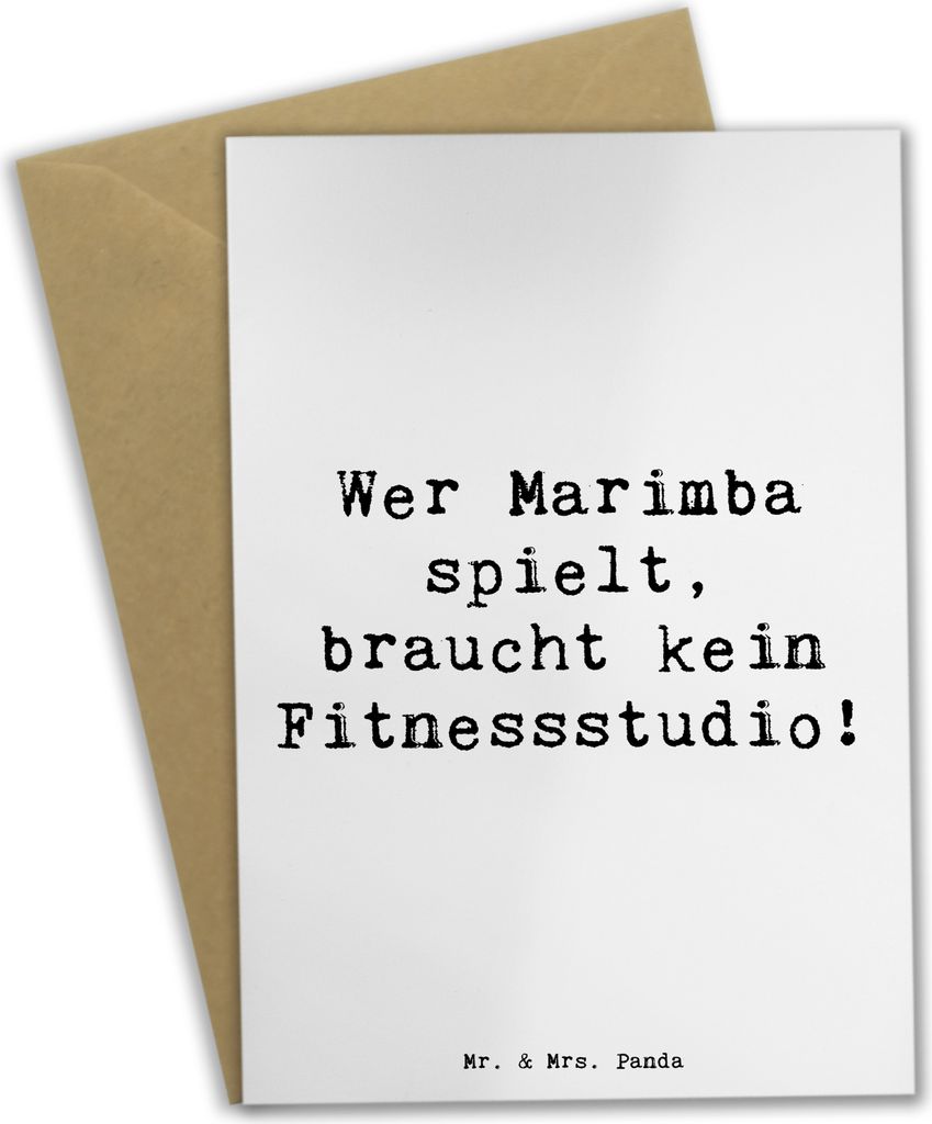 Mr. & Mrs. Panda Glückwunschkarte Spruch Marimba Fitness - Weiß - Geschenk, Percussion, hochzeitskarten, glückwunschkarten, Musikerwitz, Schlagi...