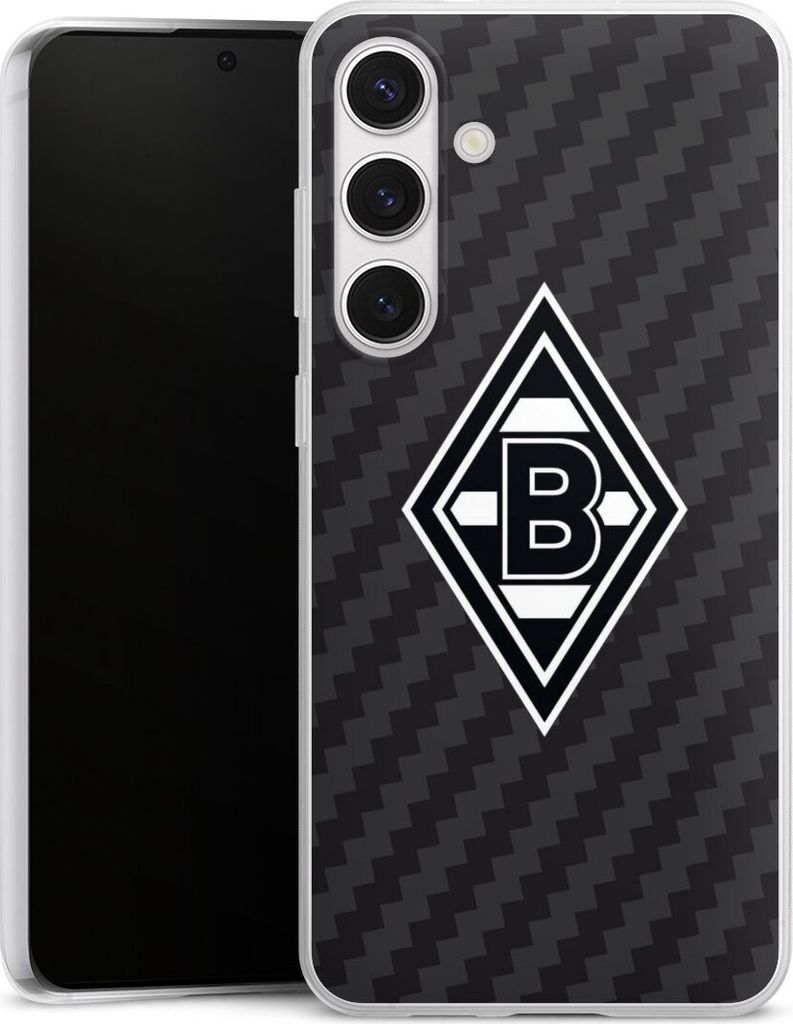 DeinDesign Slim Hülle für Samsung Galaxy S24+ Silikon Case Ultra Dünn Handyhülle Borussia Mönchengladbach Carbon Gladbach