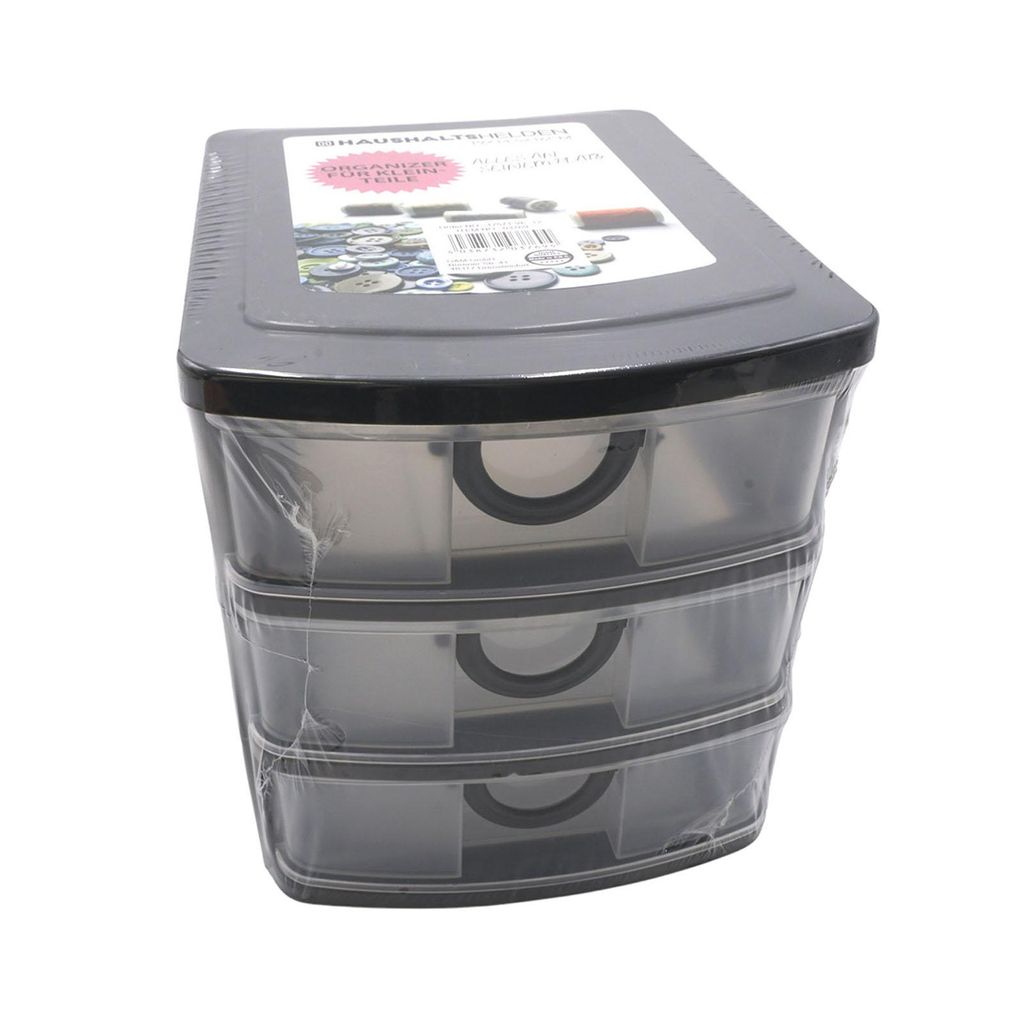 Schubladenbox Kunststoff 19 x 14,5 x 16 cm 3 Schubladen Produktbild 
