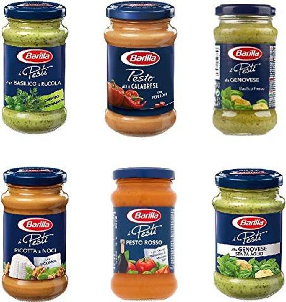 Barilla Testpaket Pesto Genovese Calabrese ricotta e noci rosso rucola basilico