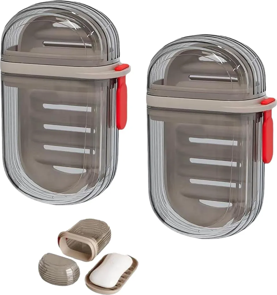 Porte-savon de voyage étanche lot de 2 boîtes avec égouttoir amovible