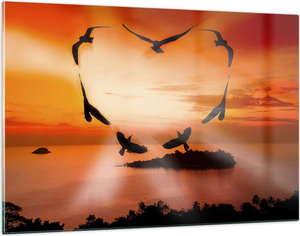 Bilder auf glas - Natur Landschaft Insel Meer - 120x80cm - Glasbilder - Wandbilder - Kunstdruck - zum Aufhängen bereit - Wanddekoration aus Glas -...