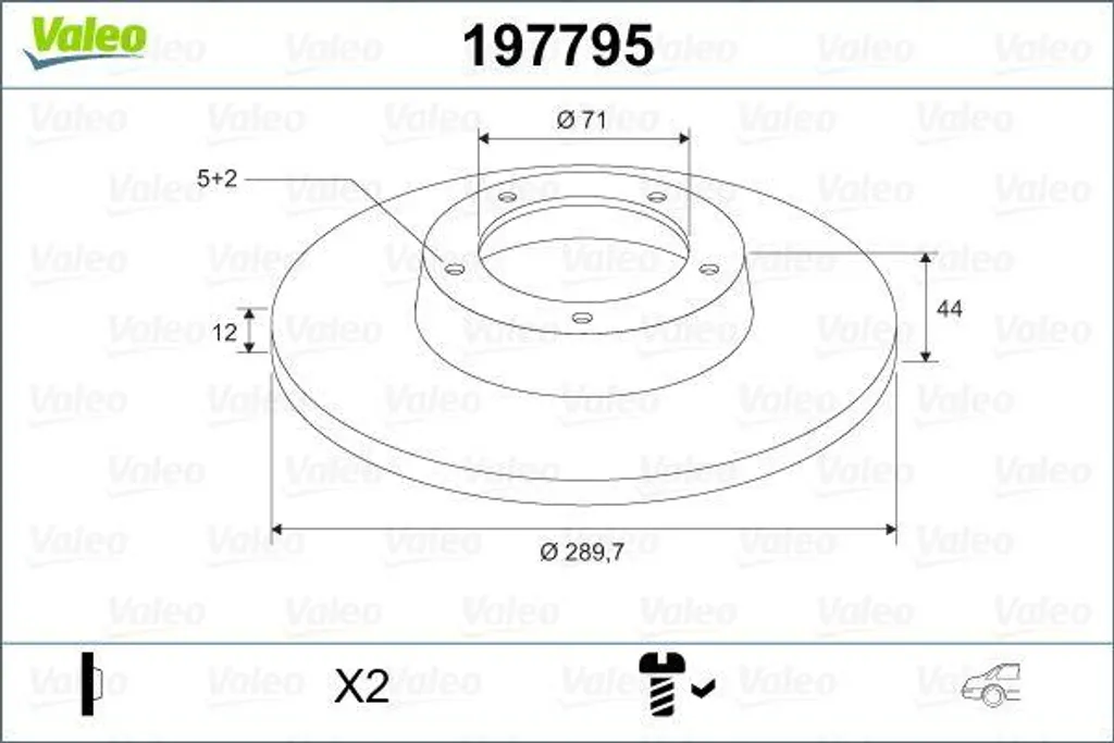 Disque de frein ventilé pour Peugeot 508 - VALEO 197795 compatible 4249G2